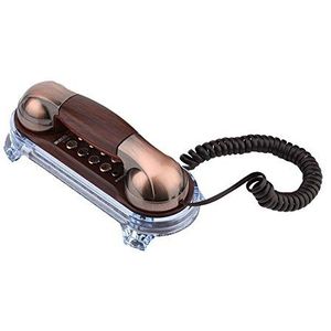 Retro wandtelefoon, vaste telefoon, desktop- en wandtelefoon, origineel, eenvoudig te bedienen, herhaling van het laatste nummer, bestaande uit en dempingsfunctie