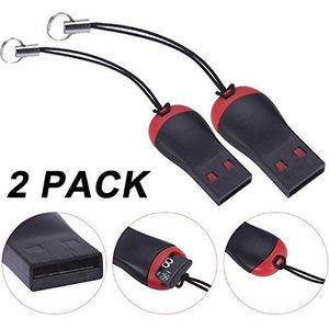 PROtastic USB 2.0 Micro SD Mini SD geheugenkaartlezer en sleutelhanger ideaal voor GoPro, Xiaomi, SJCAM actiecamera's