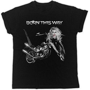 Daffy Lady Gaga Born This Way Motorbike Poster Grappige Gift Designer Unisex T-shirt, S, Zwart, L