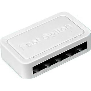 SOEWGAIJI Mini Gigabit Netwerk Switch 10/100/1000Mbps 5-Port Ethernet Switch Internet Splitter Hub RJ45 Desktop (Kleur: 1000M EU Wit)