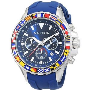 Nautica herenhorloge analoog kwarts met siliconen armband - NAD19562G