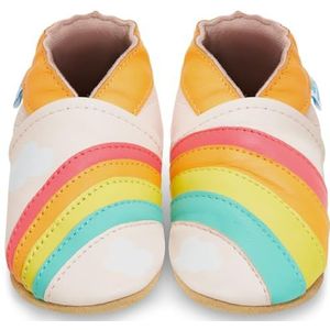 Leren Peuterschoentjes voor Meisjes - Schoentjes met Zachte Zooltjes - Regenboog 18-24 Maanden