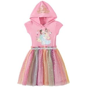 Disney Prinses Tiana, Belle, Assepoester meisjes, cosplay, tule jurk met capuchon, voor kleine kinderen en grote kinderen, roze