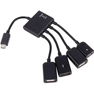 4 poort Micro USB Adapter Kabel, OTG Hub Adapter Kabel voor Android Tablet Smartphone