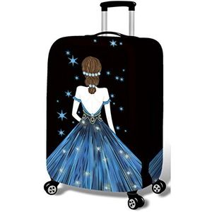 YEKEYI Bagage Protector Case Wasbare Reizen Bagage Cover Leuke Meisje Koffer Protector Past 45-32 Inch, Lblue Rok Meisje, XL (Suitable for 29""-32"" luggage), Modern design