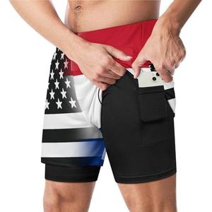 Zwart En Wit USA Paraguay Vlag Grappige Zwembroek Met Compressie Liner & Pocket Voor Mannen Board Zwemmen Sport Shorts