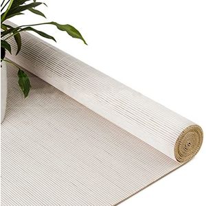 Witte jaloezie bamboe rolgordijn, rolgordijn met zijkoord, voor ramen en deuren, 70% lichtfilterrolgordijn, voor binnen en buiten, 85 x 140 cm