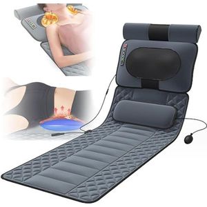 Massagemat For Het Hele Lichaam Met Warmte - 10 Trillende Rugmassageapparaten Met 2 Verwarmingskussens For Nek, Rug, Schouders, Massagematras, Ontspanning Van De Lumbale Kuitspieren(A)