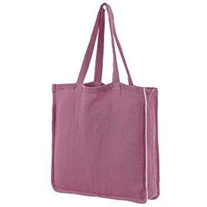 KraftKids draagtas in moderne kleuren en motieven, shopper duurzaam voor meisjes, jongens en volwassenen, stof van 100% katoen Mosselin paars