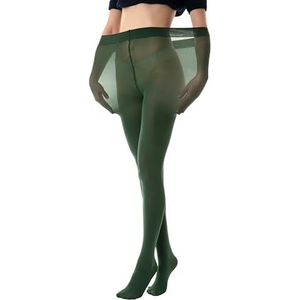 Gi&Gi Curvy panty in grote maten, gebogen sokken 80 denier, ondoorzichtig met zachte microvezel, Groen, XXL-3XL Plus