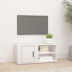AJJHUUKI Entertainment Centra & TV Stands TV-meubel Hoogglans Wit 80x31,5x36 cm Engineered Houten Meubels