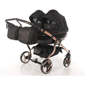 WILLINGSKINDERWAGEN ZWILLINGSBUGGY TWIN JUNAMA DUO INDIVIDUAL (03 zwart-roségoud, 2IN1)