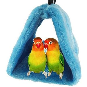 Bello Luna Blue Parrot Nest Pet Bird Nest Winter Warm Hangmat Opknoping Cave Cage Pluche Happy Hut Tent Bed (S)