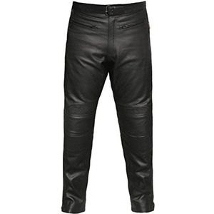 Skintan CE gepantserde lederen motorbroek voor heren verkrijgbaar in 29"", 31"" en 33"" binnenbeenlengtes, Zwart, 42W x 31L