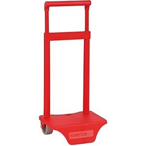 Safta Trolley voor schoolrugzakken, opvouwbaar, licht, sterk met uittrekbare handgreep en wielen, meerkleurig (Rojo), 54 cm, bagagewagen