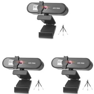 Mealoodiousmusea 3 set Computer Webcam Auto-focusing HD USB Online Verstelbare PC Camera met Microfoon Bedrade Vervanging Externe Web Cam Camcorder Zwart 1 K