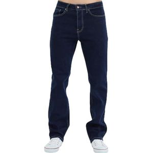 CEDY DENIM Baggy jeans voor heren, regular fit, stretch jeansbroek, rechte snit, lange streetwear broek CD346, navyblauw, 32W / 32L