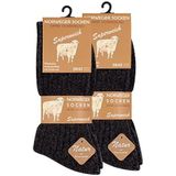 Katoenen Noorse sokken, 6 paar sokken, antraciet gemêleerd, zacht gevoerde pluche zool, antraciet, 39-42 EU