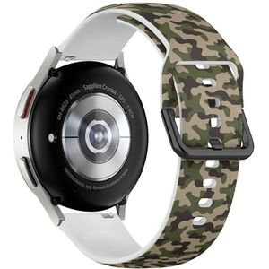 Sportieve zachte band compatibel met Samsung Galaxy Watch 6 / Classic, Galaxy Watch 5 / PRO, Galaxy Watch 4 Classic (camouflage textuur abstract) siliconen armband accessoire