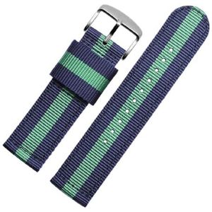 Pgqjfks 18/20/22/24mm nylon canvas horlogeband in verschillende kleuren voor mannen en vrouwen, stalen gesp, 20mm, Nylon