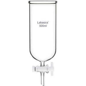 Labasics Doseringslepel, Teflon Stopcock, Hoog Borosilicaat Glas, Bovenopening, Niet-Gegoten, voor Nauwkeurige Vloeistof Dispensatie, 500 ml