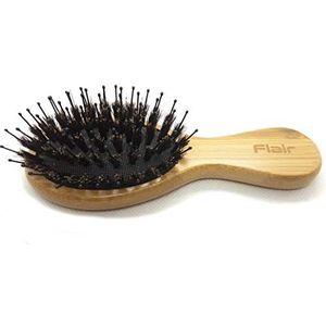 Flair Bamboe Zwijnen Varkenshaar Zachte Nylon Mix Ontwarren Haarborstel (Mini)