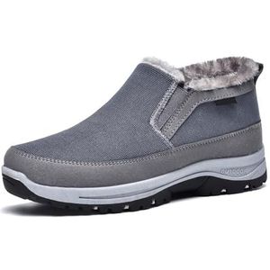 Heren Winter Warme Trop Schoenen van Mannen Orthopedische Instapschoenen, Comfortabele Outdoor Wandelschoenen, Casual Orthopedische Ademende Sneakers Anti-Slip Ademend Wandelen Loafers, Grijs, 39.5 EU