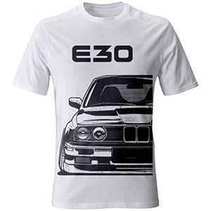 E30 M3 Street Style T-shirt voor heren, wit, XL