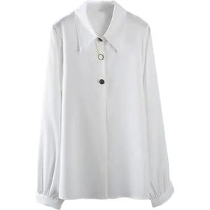Dvbfufv Vrouwen Mode Blouses Vrouwen Klassieke Casual All-Match Lange Mouw Shirt Dame Chiffon Shirt, Wit, L