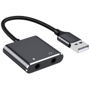 Externe Geluidskaart USB Adapter Stereo Geluidskaart met 3.5mm Microfoonpoort