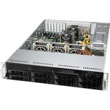Supermicro - SCLA25TQC R609LP - Systeemkast - Zwart - Rackmount 2U, 650 Watt Voeding, Ondersteunt ATX/Extended ATX