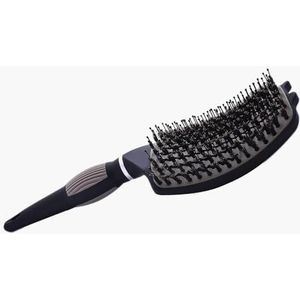 WWZ889 Gebogen geventileerde oversized antistatische varkenshaar styling haarborstel voor elk kapsel, mannen, vrouwen en kinderen.