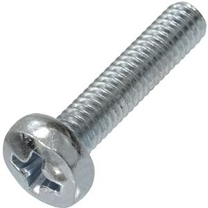 AERZETIX - C59869 - set van 50 metalen schroeven met cilinderkop M4x18 mm met PH2 - verbindingsbouten - DIN 7985 - hardheid 4,8 - van koolstofstaal - zilverkleurig