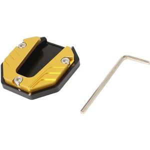 Motorfiets Kickstand Pad Anti-slip Vergroter Basis Ondersteuning Verlenging Vergroter Scooter Bromfiets Voet Pad CNC Aluminiumlegering(Golden)