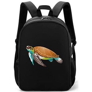 Kleurrijke zeeschildpad lichtgewicht rugzak reizen laptoptas casual dagrugzak voor mannen vrouwen