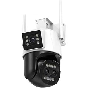 Bewakingscamera, 9MP IP Camera Buitencamera Drie Lens 8X Zoom Ai Menselijke Detectie Auto Tracking Survalance Camera(3Lens Add 64G Card)