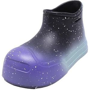 Regenlaarzen Regenschoenen for dames Dameslaarzen Warme waterdichte damesschoenen (Color : 5100-Deep purple, Size : 36-37)