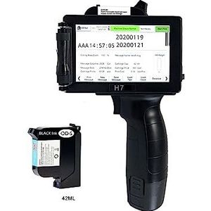 Handprinter Draagbare thermische handheld inkjetprinter, glazen doos metaal plastic printen, 1 mm-12,7 mm 2D-code label barcodeprinter Sneldrogend en waterdicht(1printer and 1 ink)