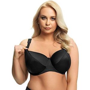 Selente Mummy Love voedingsbeha (made in EU), gevoerd en ongevoerd, ook voor grote maten, met praktische opening voor borstvoeding (B-cup tot K-cup), big-bh zwart, 80G