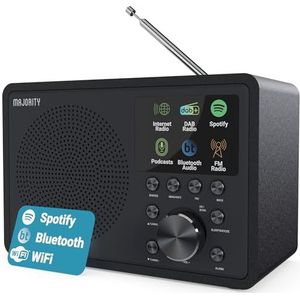 MAJORITY Touro Internetradio Met Wifi, DAB+ en Bluetooth - Keukenradio Met WLAN en DSP-Luidspreker - Digitale Radio Met Frontier Oktiv App en Afstandsbediening