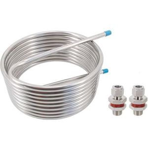 Wortkoeler, 25ft (7,6 Meter) Lasloze Warmte-uitwisseling Recirculerend Maischsysteem Spoel 304 Roestvrij Staal 1/2"" Buizen 10"" 12"" Diameter(10 inch Diameter)