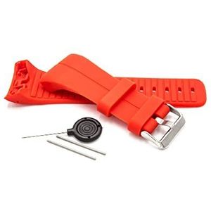 vhbw Armband geschikt voor Polar M400, Polar M430 GPS-hardloophorloge, rood reservebandje