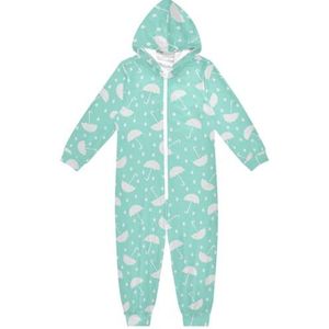 LI ZHI XIN Kinderpyjama met capuchon uit één stuk, jongens en meisjes, jumpsuits voor kinderen, onesie, slaappak, alles-in-één pyjama, winter, warme huisjumpsuit, 5-14 jaar, parapluafbeelding