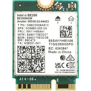 Nieuwe Wi-Fi 7 BE200 Bluetooth 5.4 Wifi Kaart BE200NGW 2.4/5/6 GHz 5.8 Gbps voor Windows 11 PC Laptop, Niet Ondersteuning Alle AMD CPU