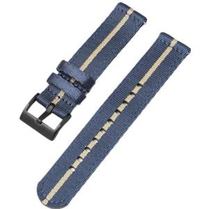 18mm 20mm 22mm 24mm Geweven Nylon Horlogebanden geschikt for Omega for Seamaster 300 Bands Quick Release Heren Sportarmband geschikt for Seiko Riemen (Color : Darkbluebeige-black, Size : 24mm)