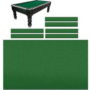 Pooltafelkleed 7Ft/8ft/9ft/11ft, Biljartlaken Pooltafel Vilt Met 6 Bodemdoek Voor Acht Ballen, Rekvermogen Fibe Biljartdoek Voor Een Verscheidenheid Aan Spellen Snooker, Bars, Clubs, Hotels 7ft green