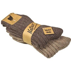 2 paar bruintinten dikke alpaca-sokken voor dames en heren 39/42