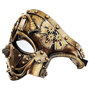 Oshhni Steampunk Masker Cosplay Accessoires voor Theatrale Decoratie - Unieke Stijlvolle Toevoegingen voor Podiumversiering, Antiek Koper
