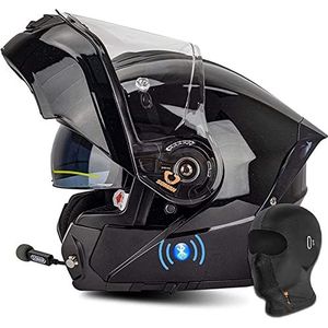 Bluetooth Geïntegreerde Modulaire Motorhelm Met Dubbele Vizieren ECE-Goedgekeurde Opklaphelm Motorbike Crash Modulaire Helm Voor Heren Dames Opklapbare Motorhelm 6,4XL