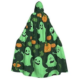 SSIMOO Green Ghost Horror Halloween Pompoen 2 Opvallende Cosplay Kostuum Cape Voor Vrouwen - Unisex Vampiermantel voor Halloween.